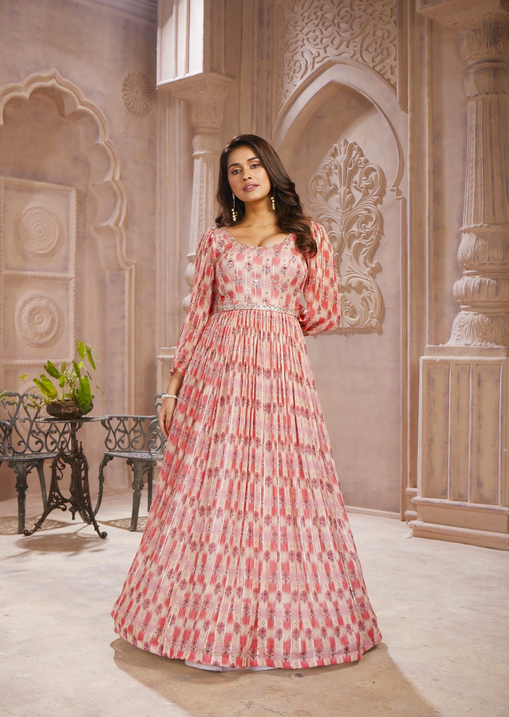 wedding, wedding outfit, brides, bridesmaids, blouse, indian outfit, indian wear, traditional, Pink Anarkali Suit, Anarkali Gown, Green Ethnic Dress, Traditional Anarkali, Ethnic Anarkali, Ensemble , Anarkali Outfit, Anarkali Lehenga, Anarkali Set, Anarkali Salwar, pink printed Anarkali Attire, anarkali