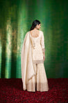 wedding, wedding outfit, brides, bridesmaids, blouse, indian outfit, indian wear, traditional, Fusion Outfit, Indo-Western Ensemble, Sharara Suit, Ethnic Fusion Attire, Contemporary Sharara, Indo-Fusion Dress, ivory , cream , ivory sharara Modern Ethnic Wear Indian-Inspired Jumpsuit Fusion Palazzo Set, Ethnic Dhoti Pants