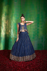 wedding, wedding outfit, lehenga, lehenga with jacket, yellow, brides, bridesmaids, blouse, indian outfit, indian wear, traditional, sharara, ethnic wear, printed lehenga, lehenga, brown lehenga, flared sleeves choli, lehenga set, Bridal, lehenga set, floral, blue , blue lehenga