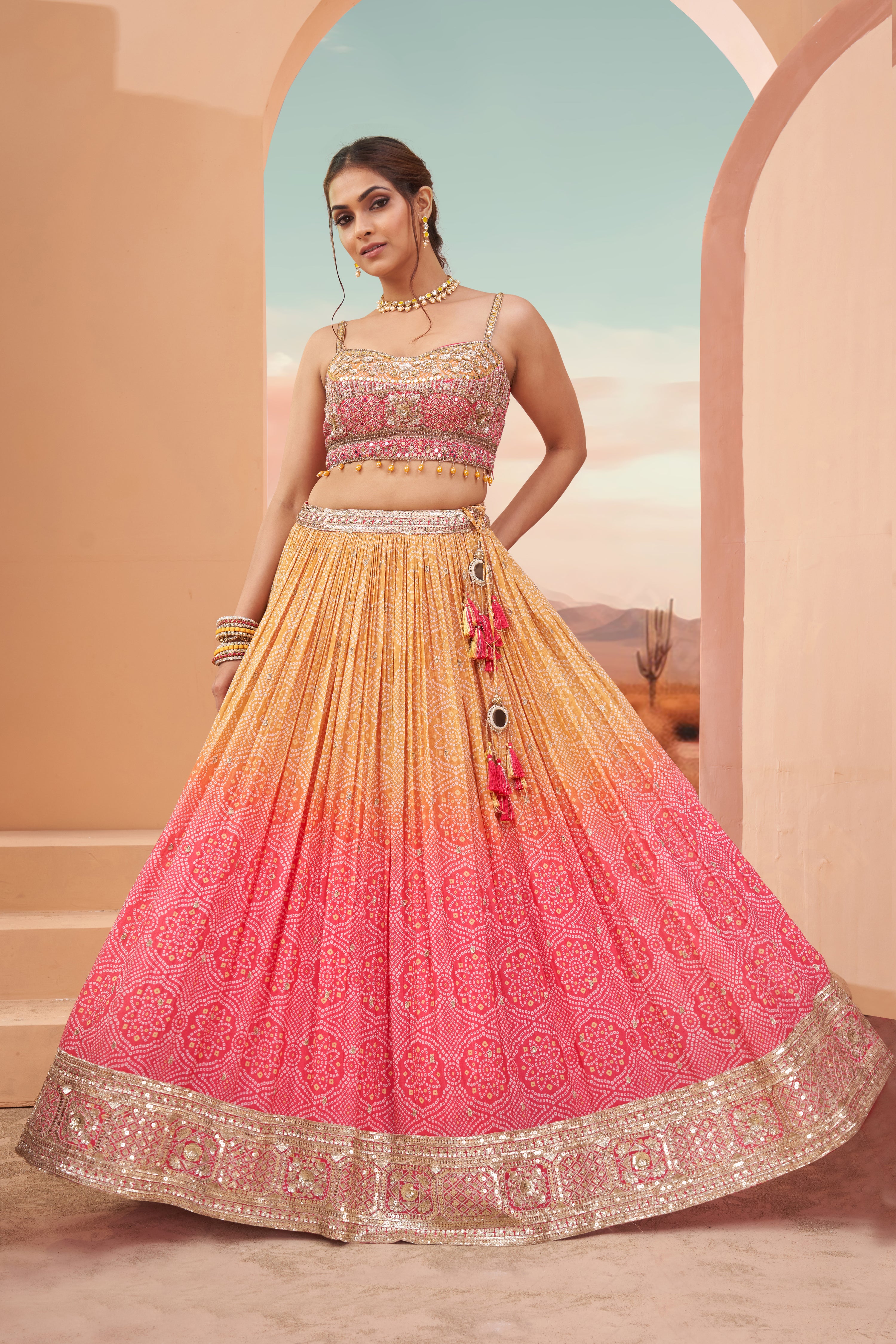 Sunset Symphony Lehenga