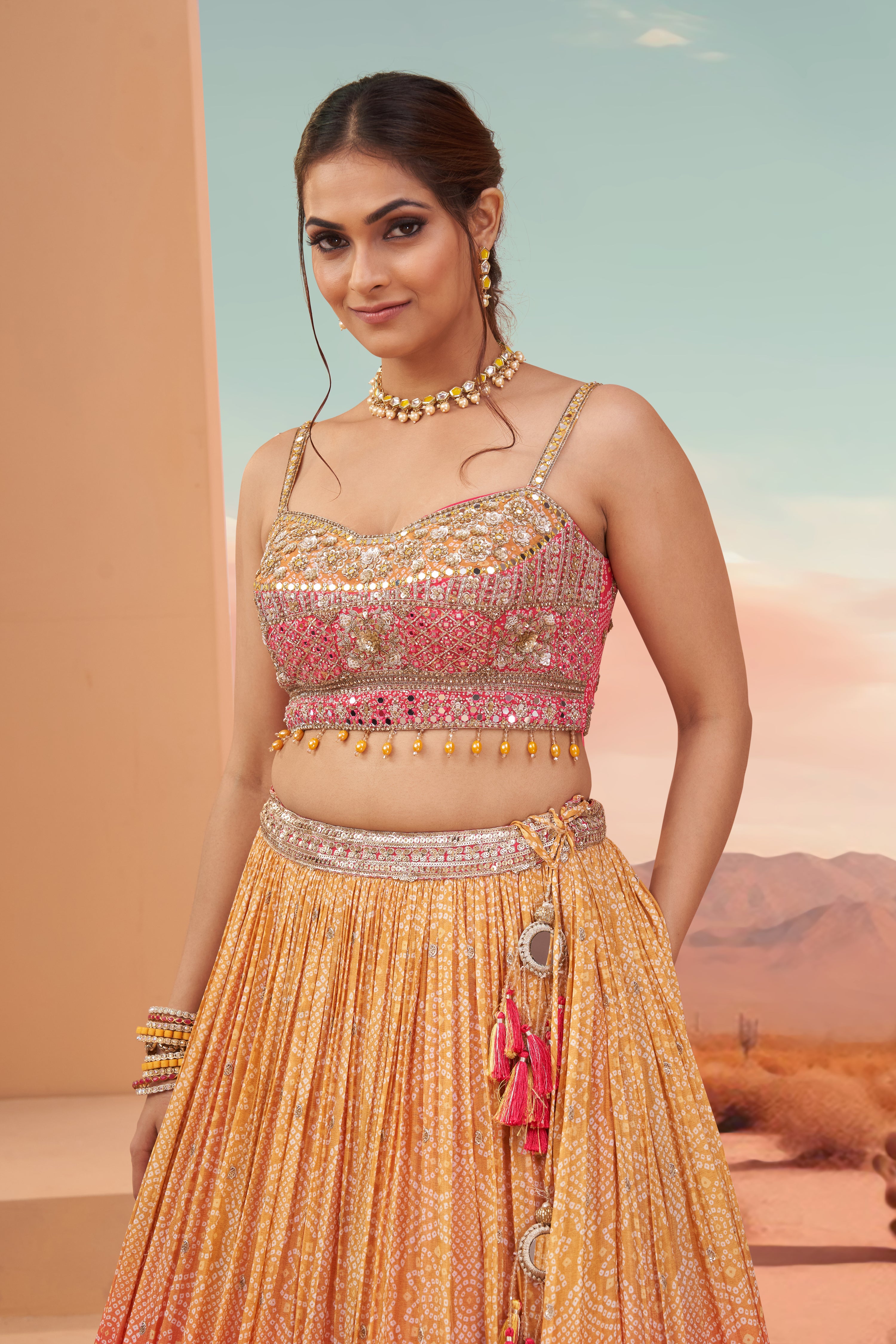 Sunset Symphony Lehenga