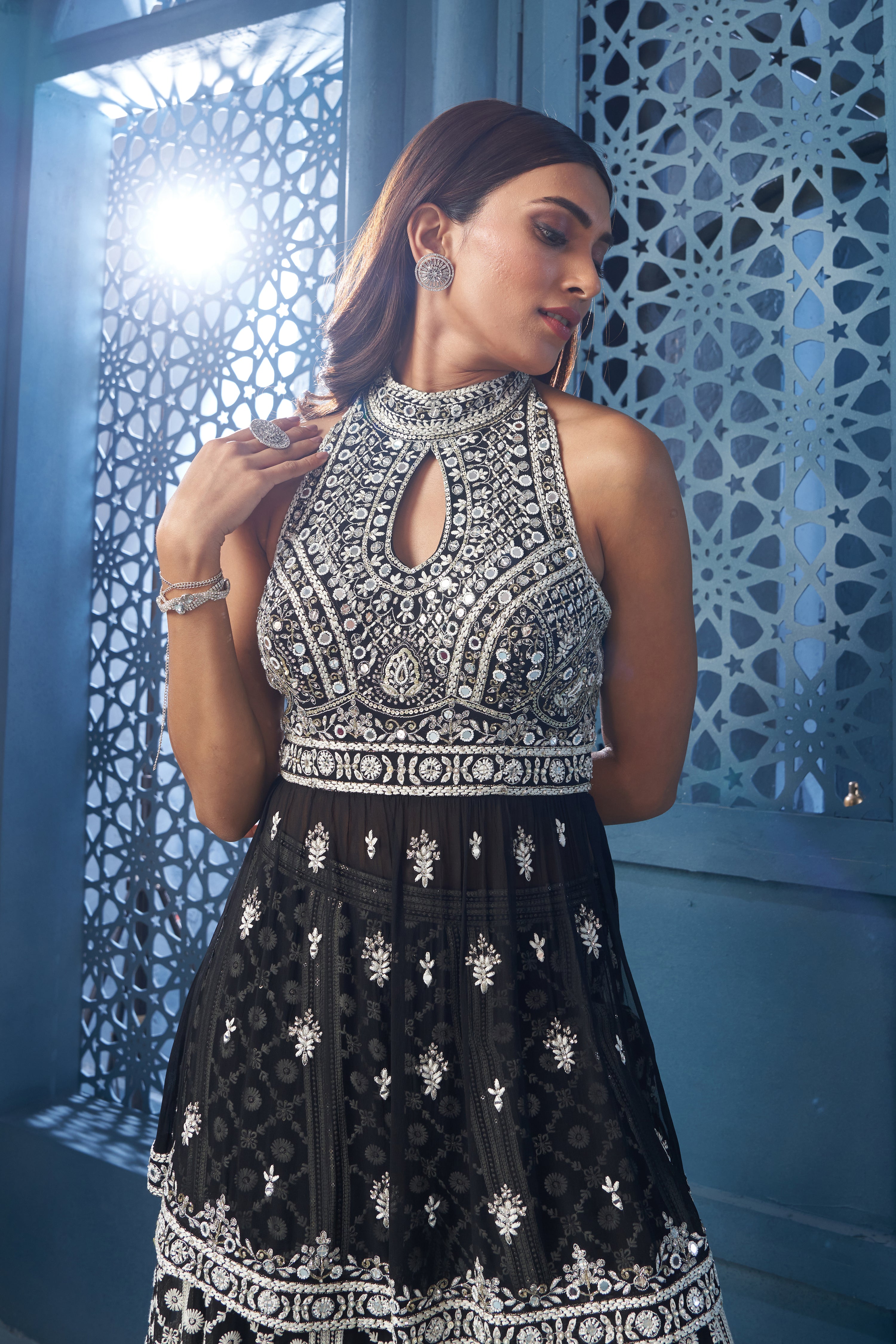 Ebony Glamour Sharara Set