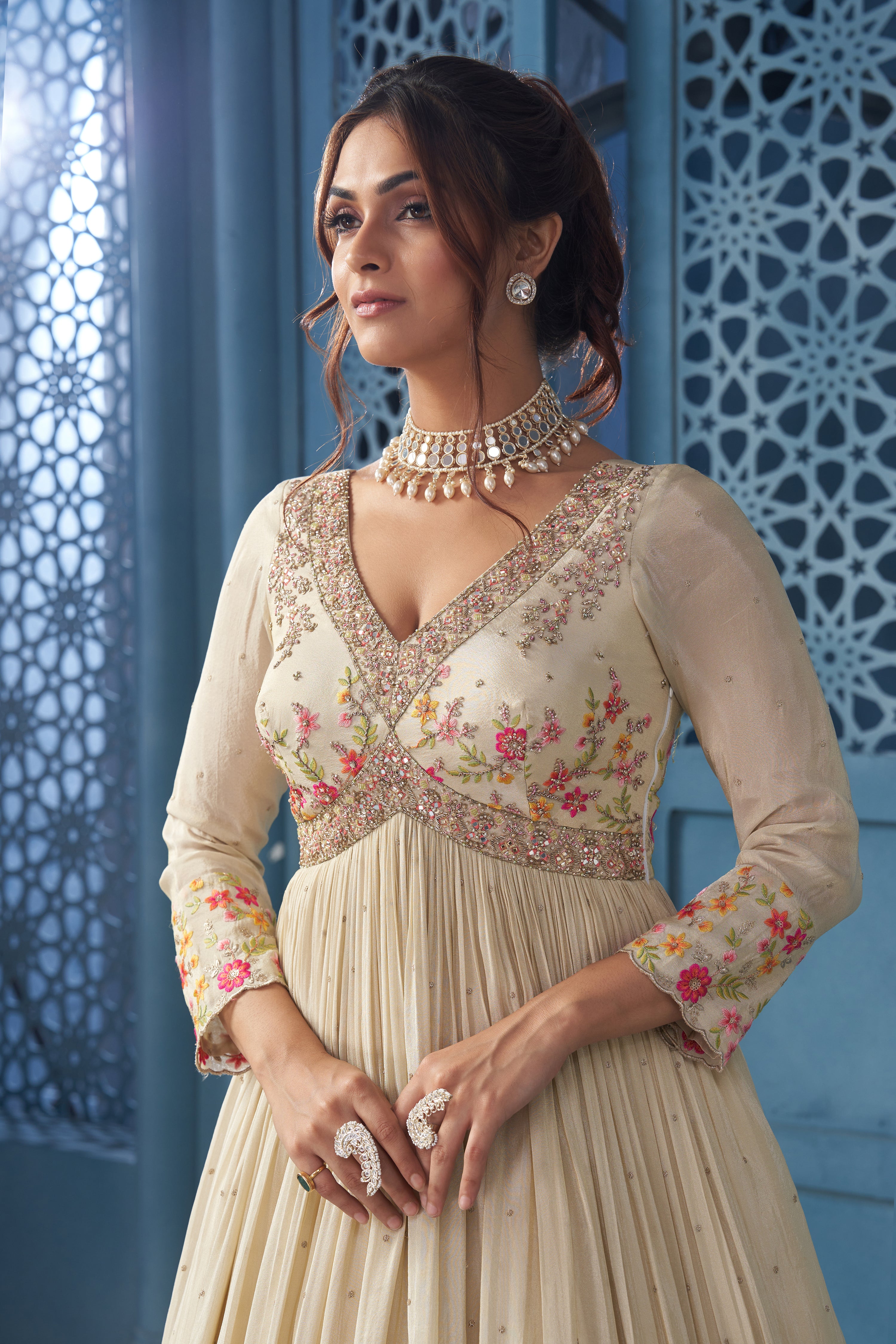 Creme Delight Anarkali