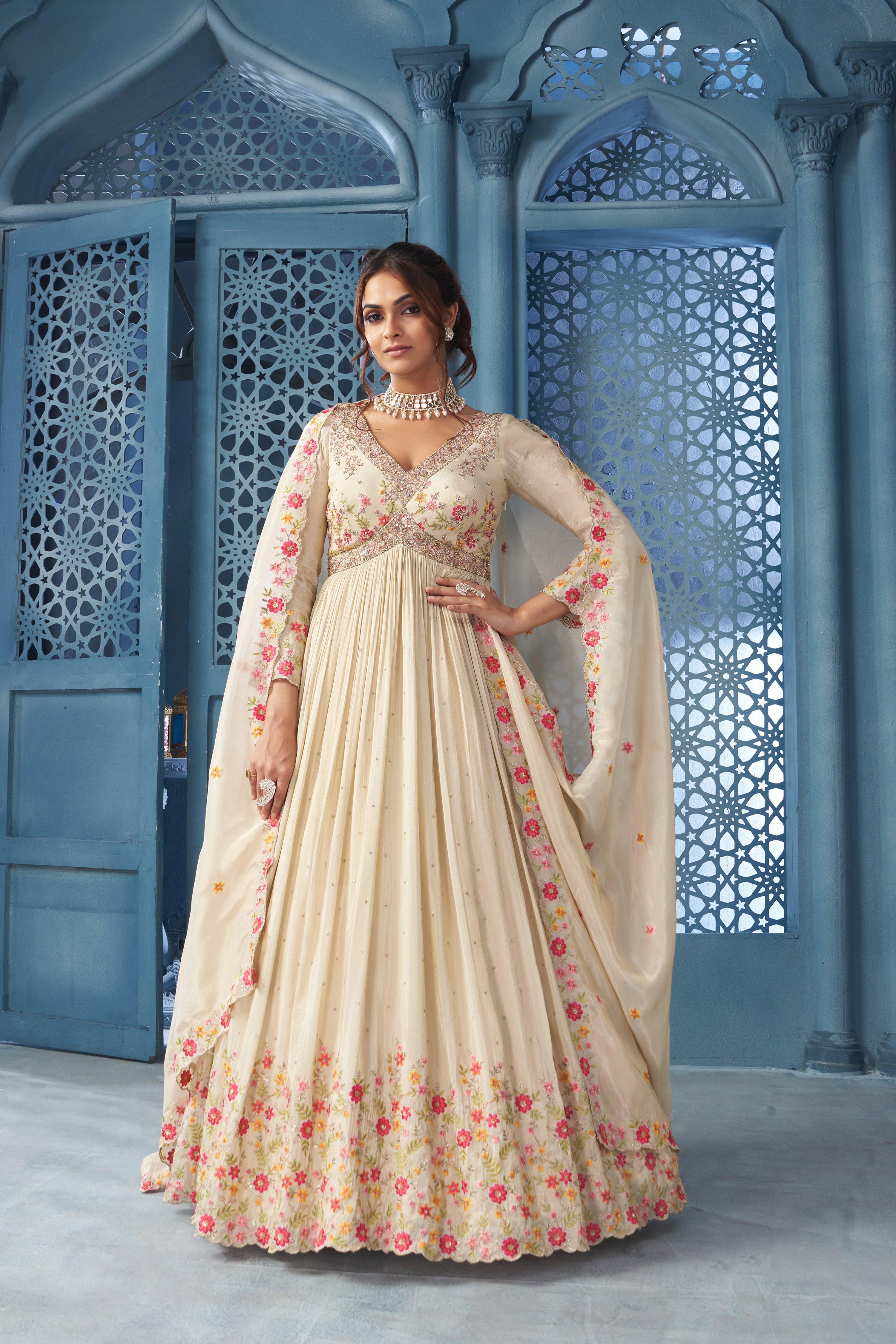 Creme Delight Anarkali