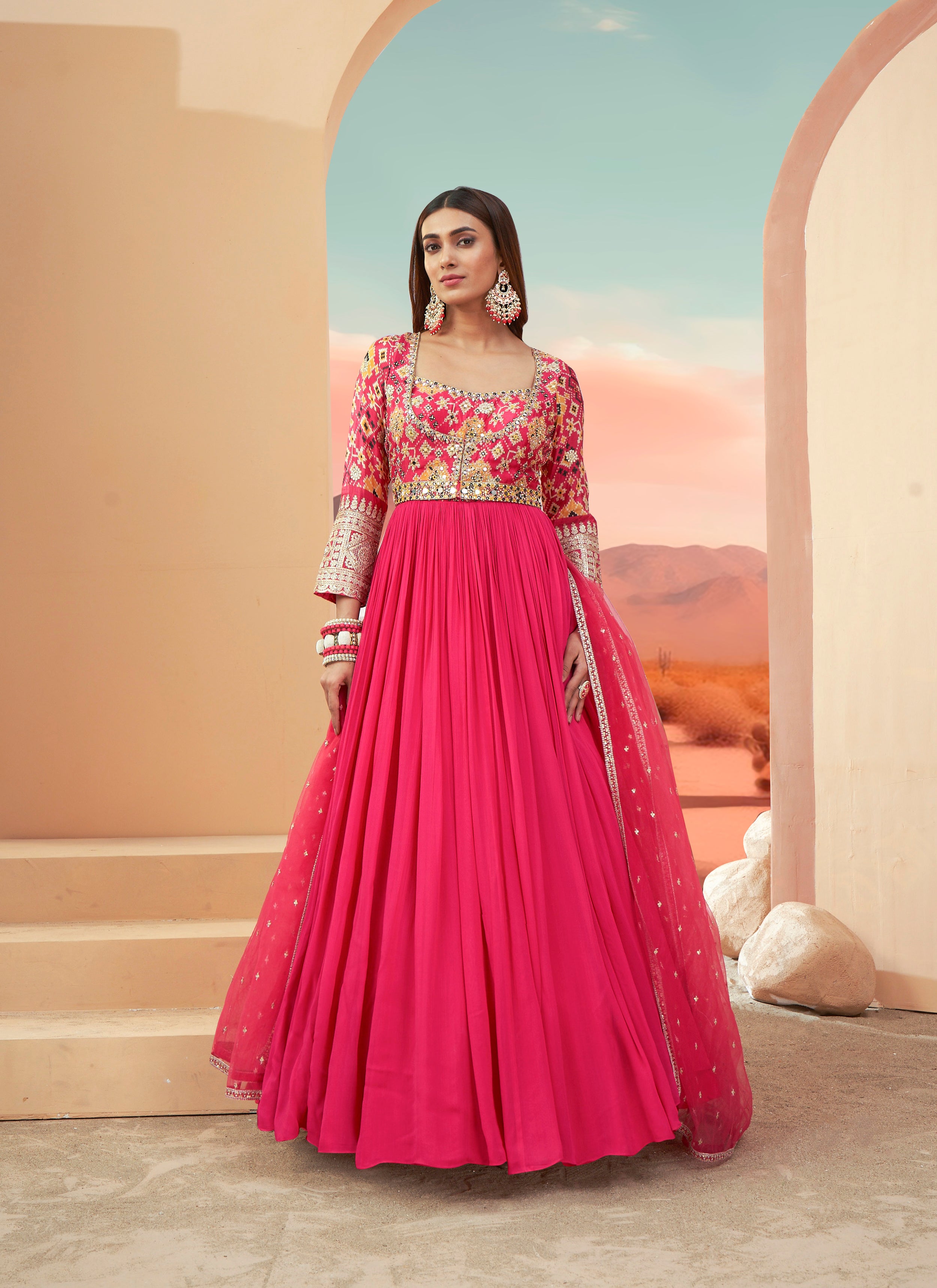 Pink Petal Anarkali