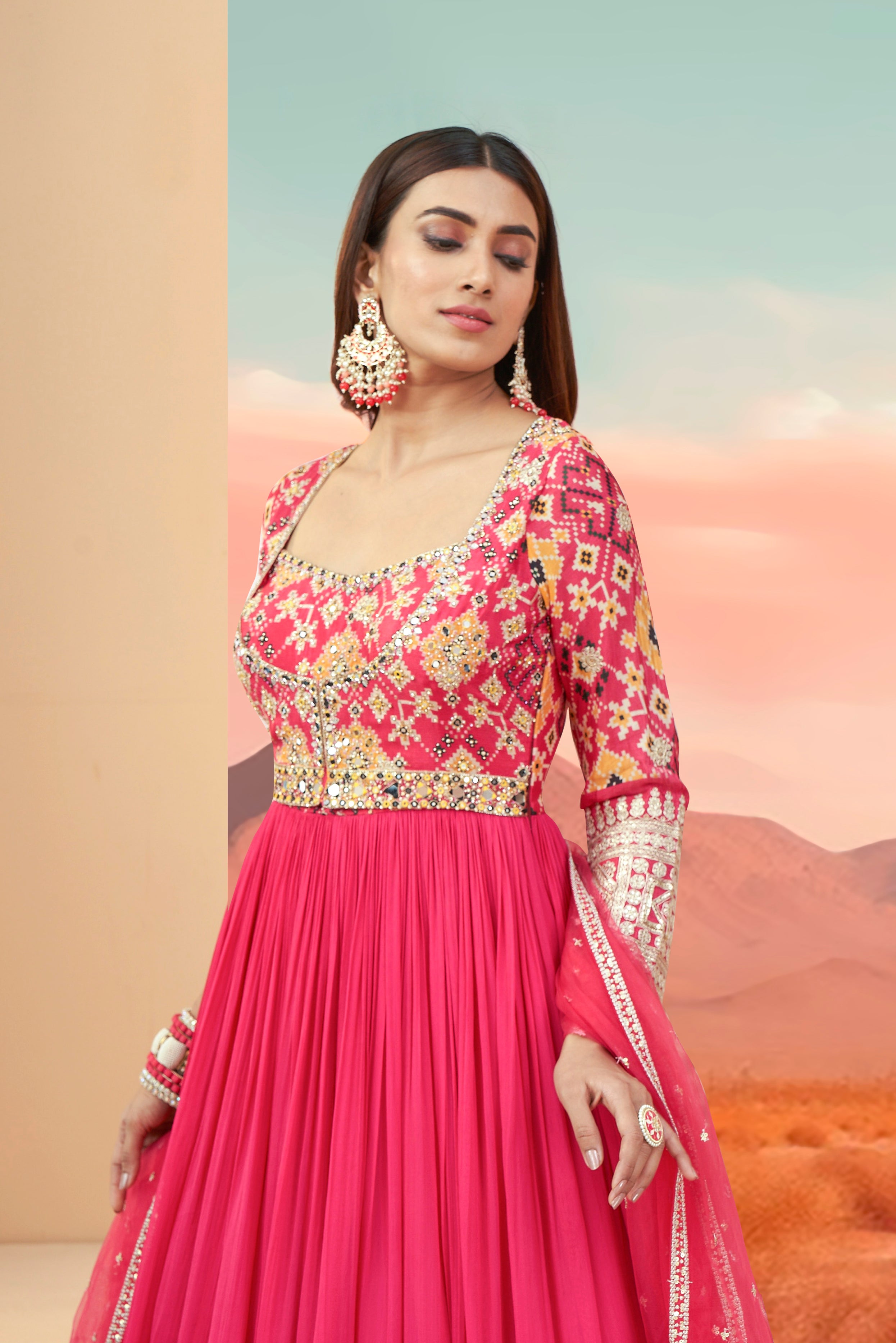 Pink Petal Anarkali