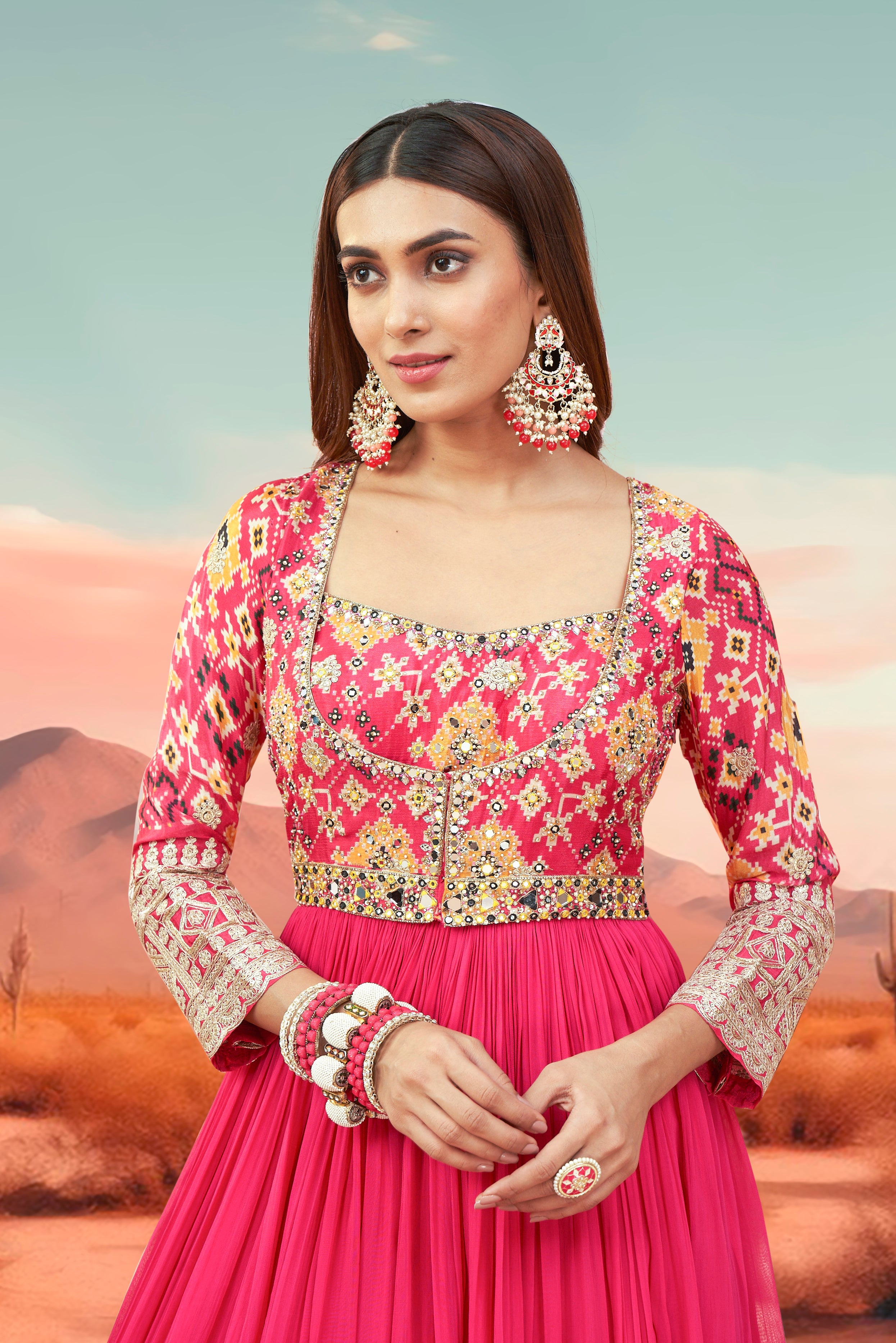 Pink Petal Anarkali