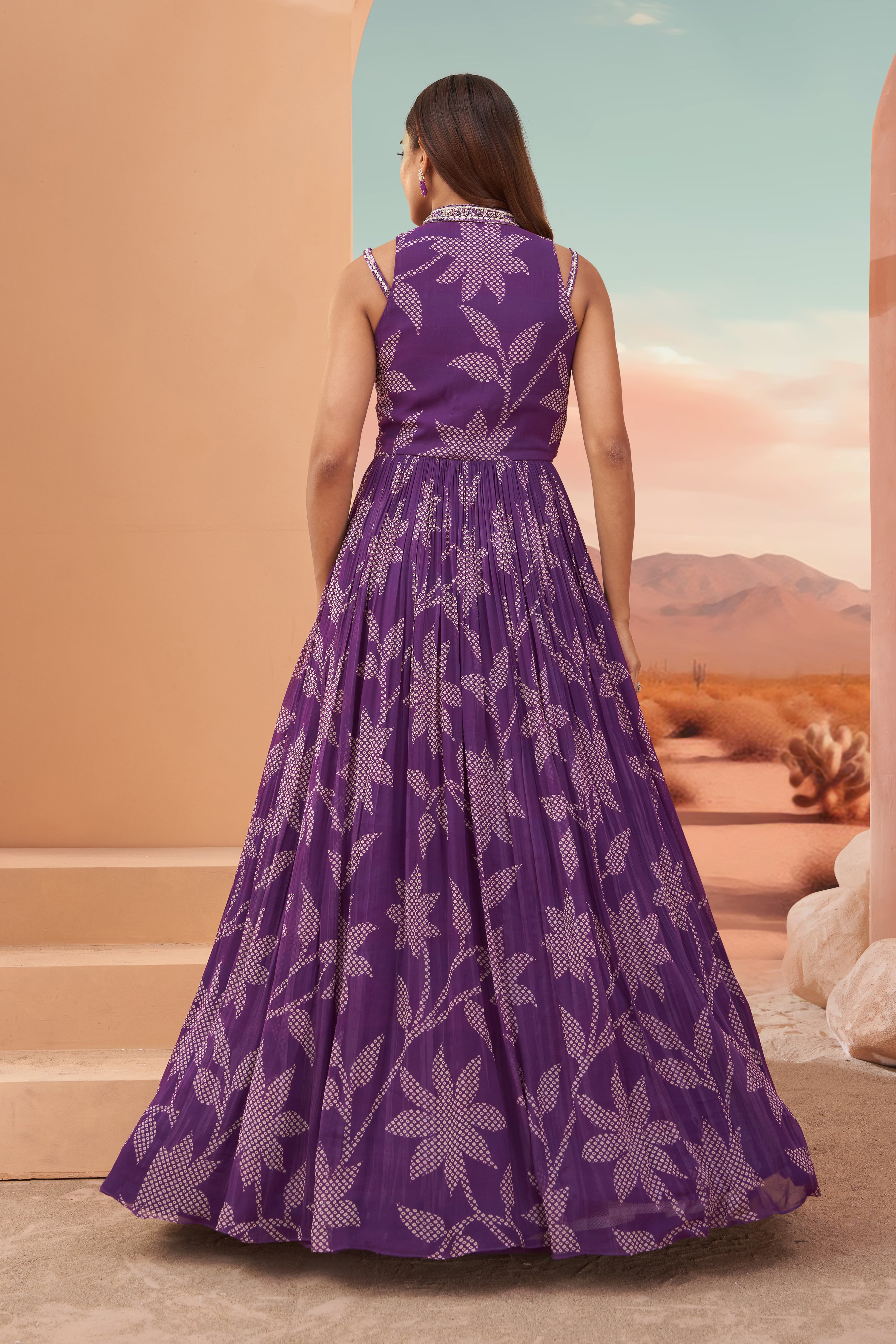 Purple Blossom Anarkali