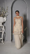 wedding, wedding outfit, brides, bridesmaids, blouse, indian outfit, indian wear, traditional, Fusion Outfit, Indo-Western Ensemble, Sharara Suit, Ethnic Fusion Attire, Contemporary Sharara, Indo-Fusion Dress, ivory , cream , ivory sharara Modern Ethnic Wear Indian-Inspired Jumpsuit Fusion Palazzo Set, Ethnic Dhoti Pants